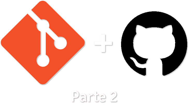 Ilustração com logo do git e do github