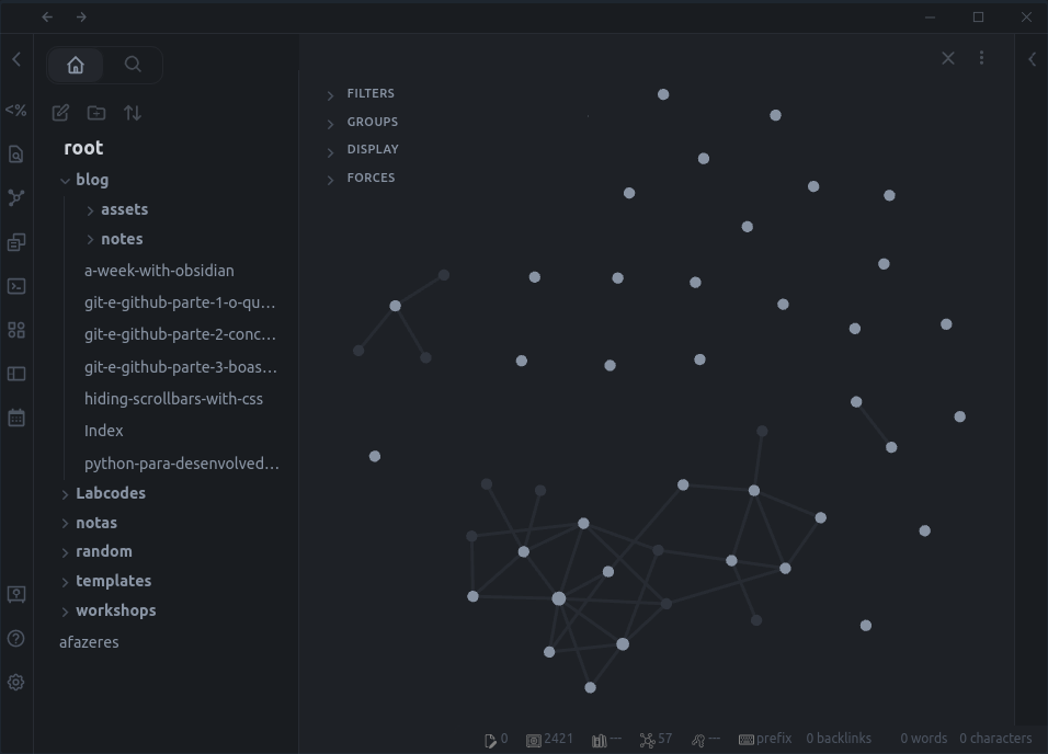 Graph of notes that link to each other